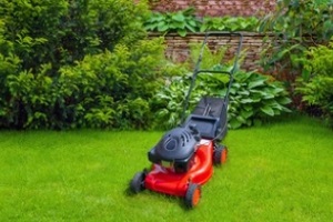 mowing machine on grass