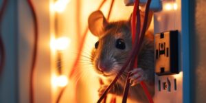Bedford, MA rodent infestation behind TV