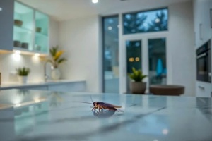cockroach in modern kitchen